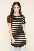 Forever21 Longline Striped Tee