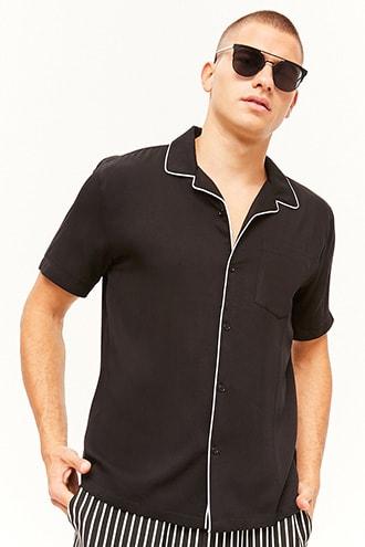 Forever21 Piped Pocket Shirt
