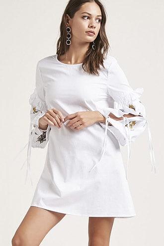 Forever21 Poplin Embroidered Dress