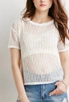Forever21 Women's  Boxy Open-knit Top