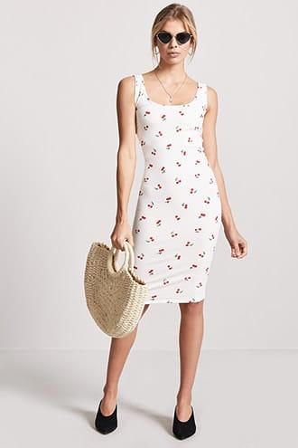 Forever21 Cherry Graphic Bodycon Dress