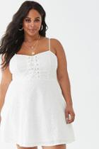 Forever21 Plus Size Embroidered Lace-up Dress