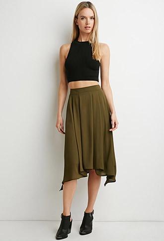 Love21 Pleated Asymmetrical Skirt
