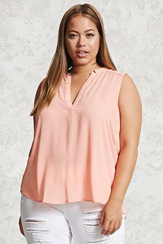 Forever21 Plus Size Split-back Shirt
