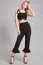 Forever21 Dark Pink Ruffle Hem Trousers