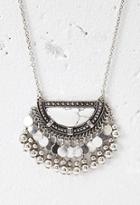 Forever21 Beaded Faux Stone Pendant Necklace