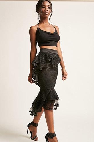 Forever21 Ruffle Lace Skirt