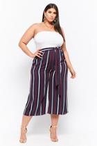 Forever21 Plus Size Striped Crepe Culottes