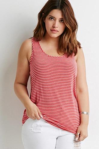 Forever21 Plus Size Striped Racerback Tank
