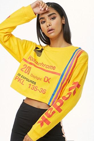 Forever21 Kodak Logo Cropped Tee