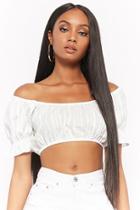 Forever21 Tonal-striped Crop Top