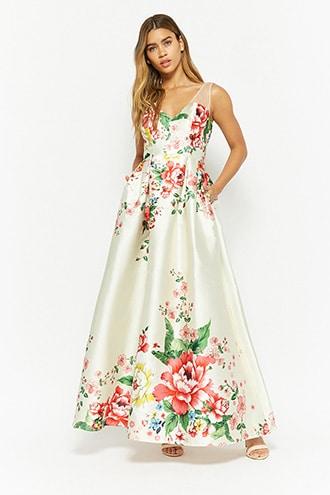 Forever21 Floral Mesh Gown