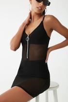 Forever21 Sheer Zip-front Mini Dress