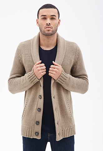 21 Men Shawl Collar Cardigan