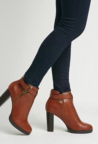 Forever21 Faux Leather Ankle Booties