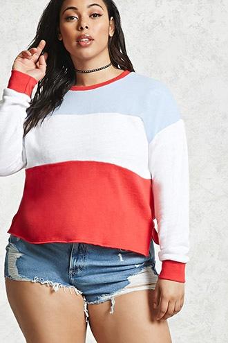 Forever21 Plus Size Raw-trim Sweatshirt
