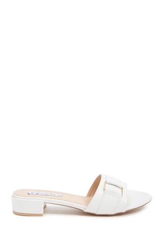 Forever21 Faux Leather Buckle Slide Sandals