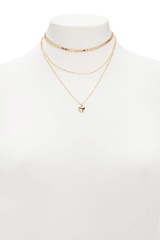 Forever21 Heart Link Necklace Set
