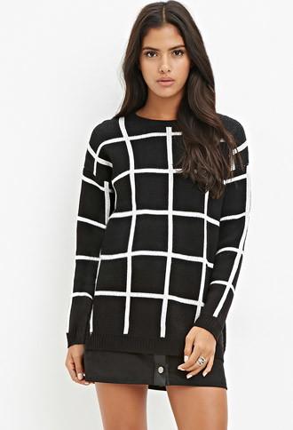 Forever21 Grid-patterned Sweater