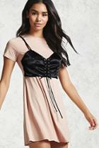 Forever21 Satin Corset T-shirt Dress
