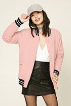 Forever21 Women's  Hello Embroidered Bomber Jacket