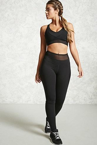 Forever21 Active Mesh Waist Leggings