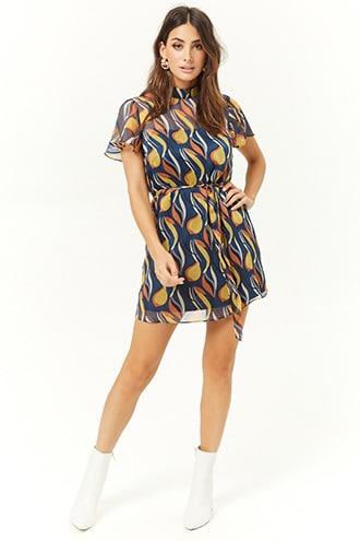 Forever21 Sheer Abstract Shift Dress
