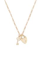 Forever21 Lock & Key Figaro Chain Necklace