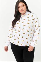 Forever21 Plus Size Pineapple Print Hoodie