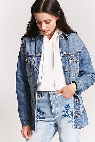 Forever21 Denim Button-front Jacket