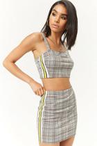 Forever21 Glen Plaid Side-striped Mini Skirt