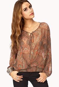 Forever21 Paisley Princess Boho Top