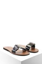 Forever21 Faux Leather Buckle Slides