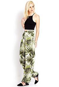 Forever21 Tropical Frond Wide-leg Pants