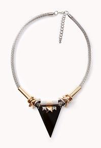 Forever21 Standout Rhinestoned Geo Necklace