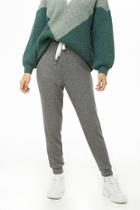 Forever21 Contrast Drawstring Fleece Joggers