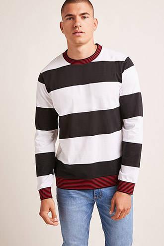 Forever21 Striped Crew Neck Top