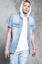 Forever21 Cap Sleeve Denim Shirt
