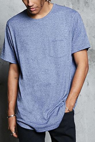 Forever21 Marled Knit Curved Hem Tee