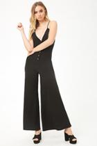 Forever21 Button-front Palazzo Jumpsuit