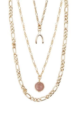 Forever21 Wishbone Pendant Necklace Set