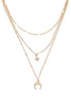 Forever21 Moon & Star Pendant Layered Necklace