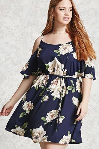 Forever21 Plus Size Satin Floral Dress