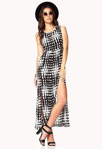 Forever21 Women's  Pixilated Geo Maxi Dress