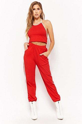 Forever21 Rebdolls Inc. Contrast Top & High-rise Pants Set