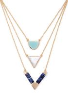 Forever21 Layered Marbled Stone Necklace