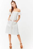 Forever21 Button-front Off-the-shoulder Dress