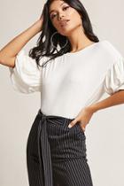 Forever21 Ribbed Puff Sleeve Top