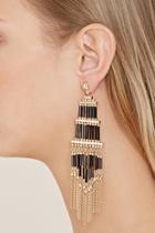 Forever21 Bead And Chain Drop Earrings