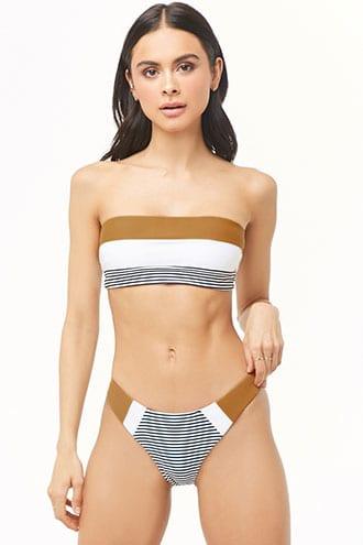 Forever21 Colorblock Striped Bikini Bottoms